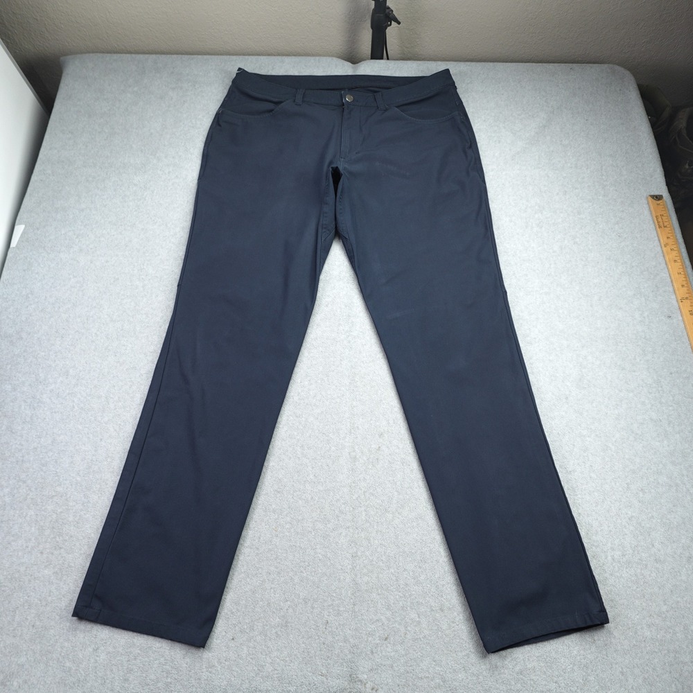 Lululemon Pant Mens 36x33 Blue Slim ABC Warpstreme‎ Stretch Golf Casual Preppy